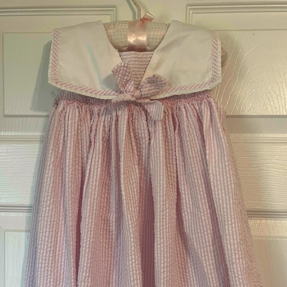 Classic pink pinstripe sundress